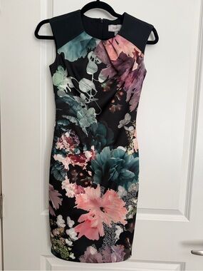 COAST Floral Print Shift Dress | Size 2